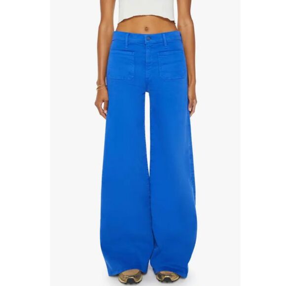 MOTHER Women's Flare Jeans in Bright Blue - Picture 1 of 9